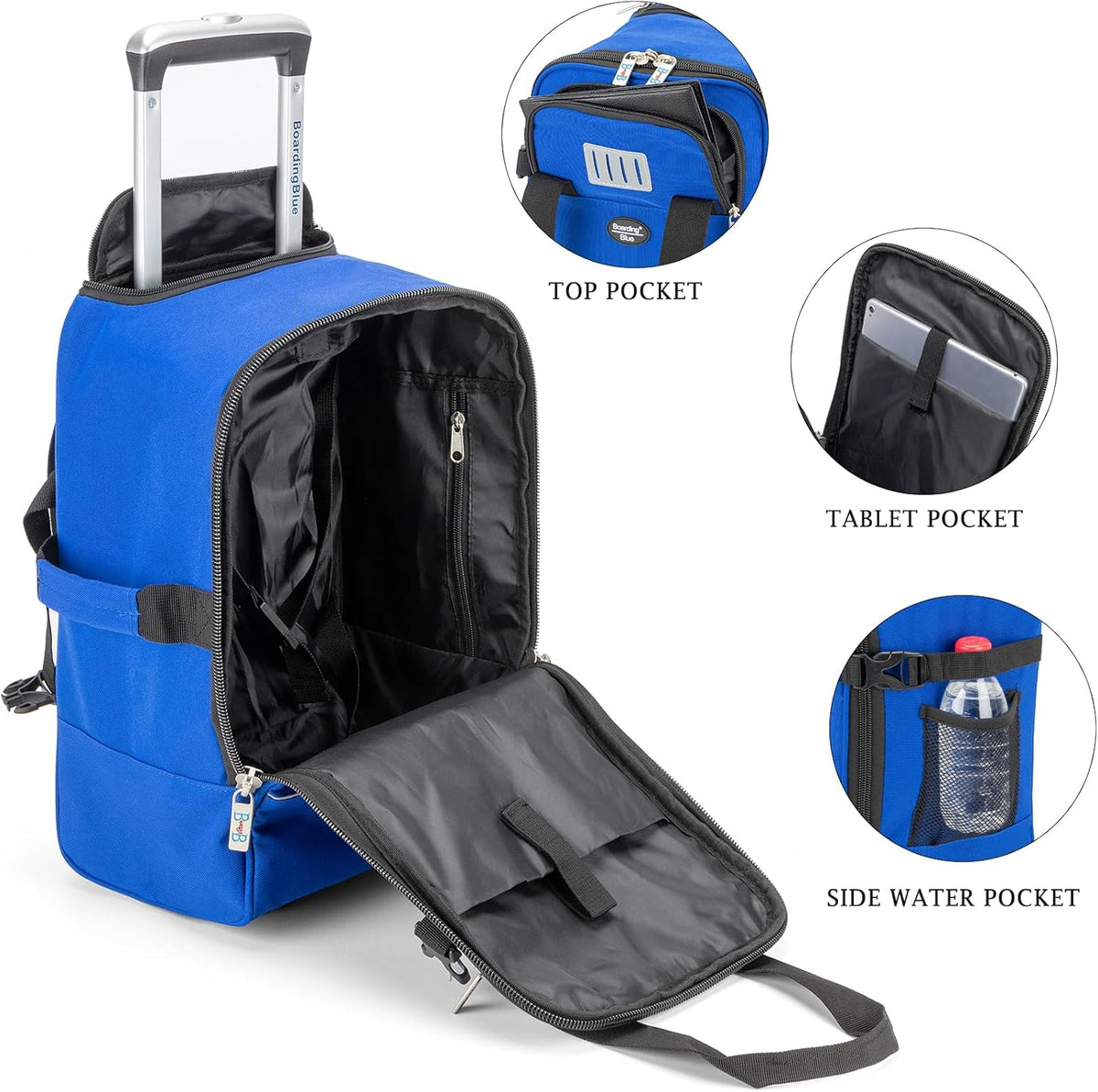 17x10x9 Inches United Airlines Rolling Personal Item Under Seat Travel Bag Suitable For Major Airlines, Not Suitcase, Rolling Travel Bag Design (Navy, 17x10x9 Inches)