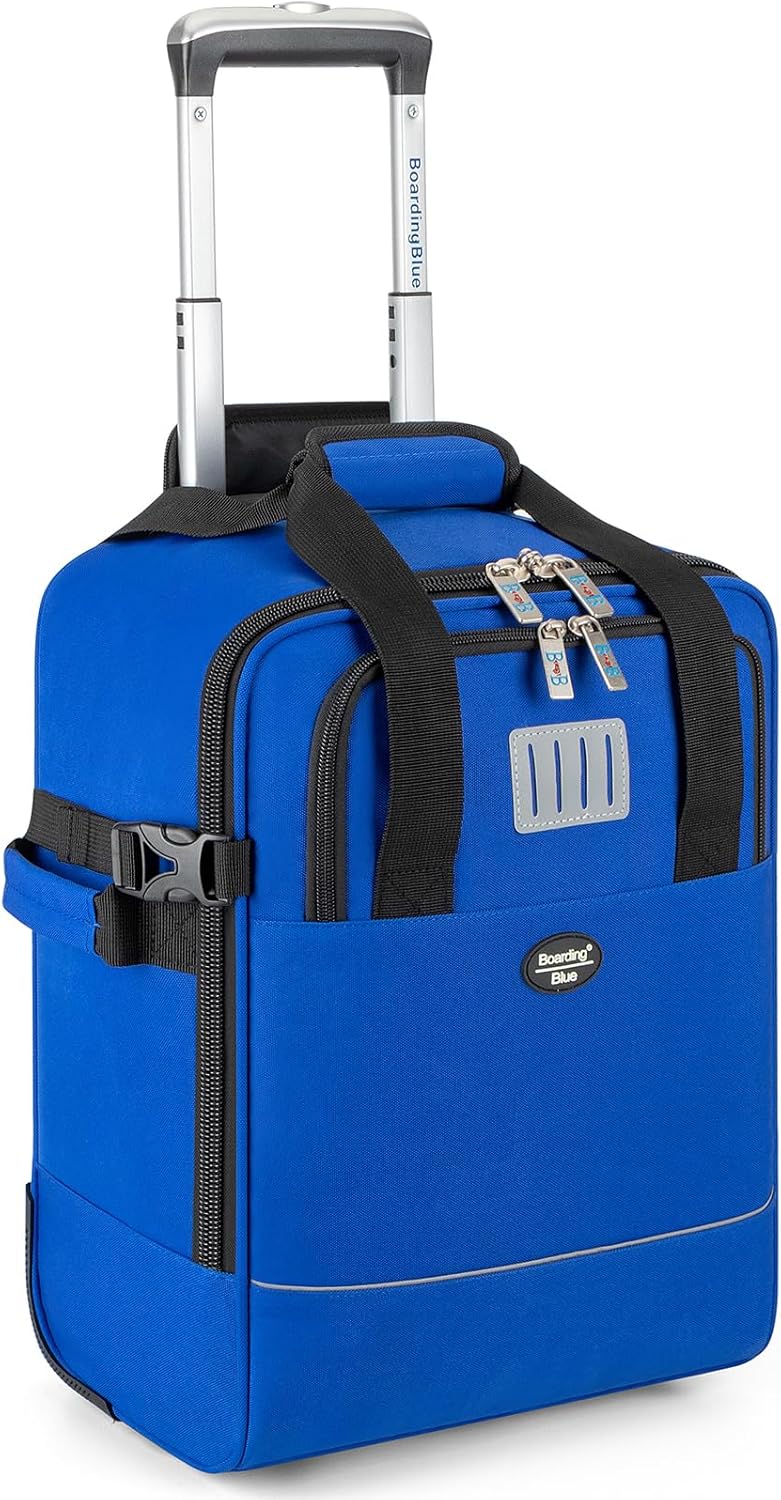 17x10x9 Inches United Airlines Rolling Personal Item Under Seat Travel Bag Suitable For Major Airlines, Not Suitcase, Rolling Travel Bag Design (Navy, 17x10x9 Inches)