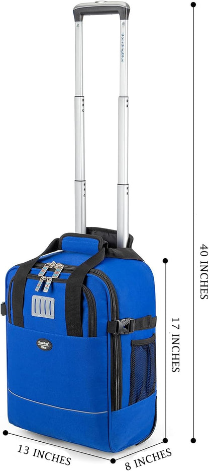17x10x9 Inches United Airlines Rolling Personal Item Under Seat Travel Bag Suitable For Major Airlines, Not Suitcase, Rolling Travel Bag Design (Navy, 17x10x9 Inches)