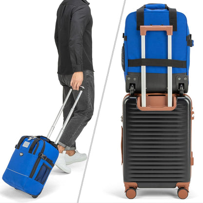 17x10x9 Inches United Airlines Rolling Personal Item Under Seat Travel Bag Suitable For Major Airlines, Not Suitcase, Rolling Travel Bag Design (Navy, 17x10x9 Inches)