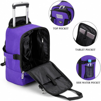 17x10x9 Inches United Airlines Rolling Personal Item Under Seat Travel Bag Suitable For Major Airlines, Not Suitcase, Rolling Travel Bag Design (Navy, 17x10x9 Inches)