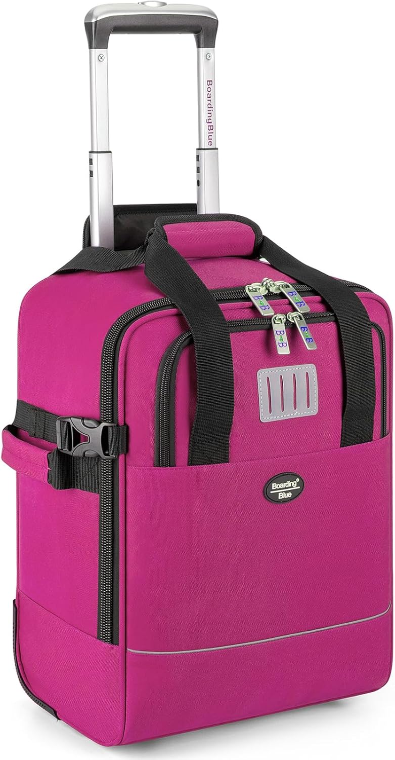 17x10x9 Inches United Airlines Rolling Personal Item Under Seat Travel Bag Suitable For Major Airlines, Not Suitcase, Rolling Travel Bag Design (Navy, 17x10x9 Inches)