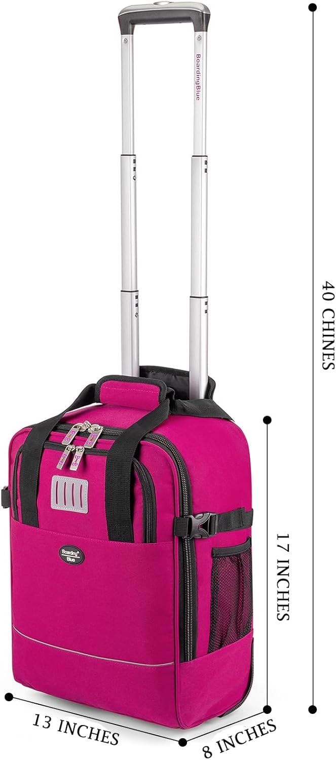 17x10x9 Inches United Airlines Rolling Personal Item Under Seat Travel Bag Suitable For Major Airlines, Not Suitcase, Rolling Travel Bag Design (Navy, 17x10x9 Inches)