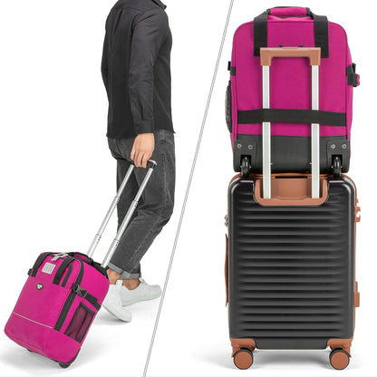 17x10x9 Inches United Airlines Rolling Personal Item Under Seat Travel Bag Suitable For Major Airlines, Not Suitcase, Rolling Travel Bag Design (Navy, 17x10x9 Inches)