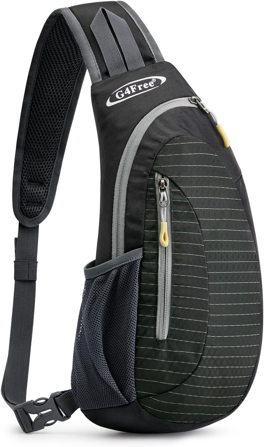 Small Shoulder Bag, Crossbody Bag, Crossbody Backpack, Anti-Theft Outdoor Backpack, Grey/Orange, S, Sling Backpacks | Durable Nylon Lightweight Sling Bag, Multi-Compartment, Adjustable Strap Chest Shoulder Bags Hiking Sports(Grey/Orange)