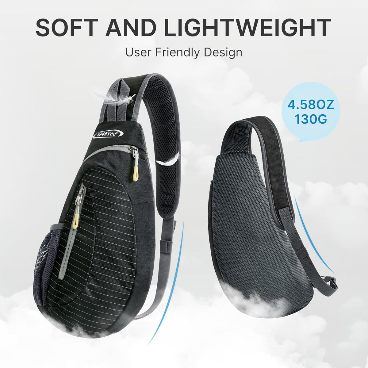 Small Shoulder Bag, Crossbody Bag, Crossbody Backpack, Anti-Theft Outdoor Backpack, Grey/Orange, S, Sling Backpacks | Durable Nylon Lightweight Sling Bag, Multi-Compartment, Adjustable Strap Chest Shoulder Bags Hiking Sports(Grey/Orange)