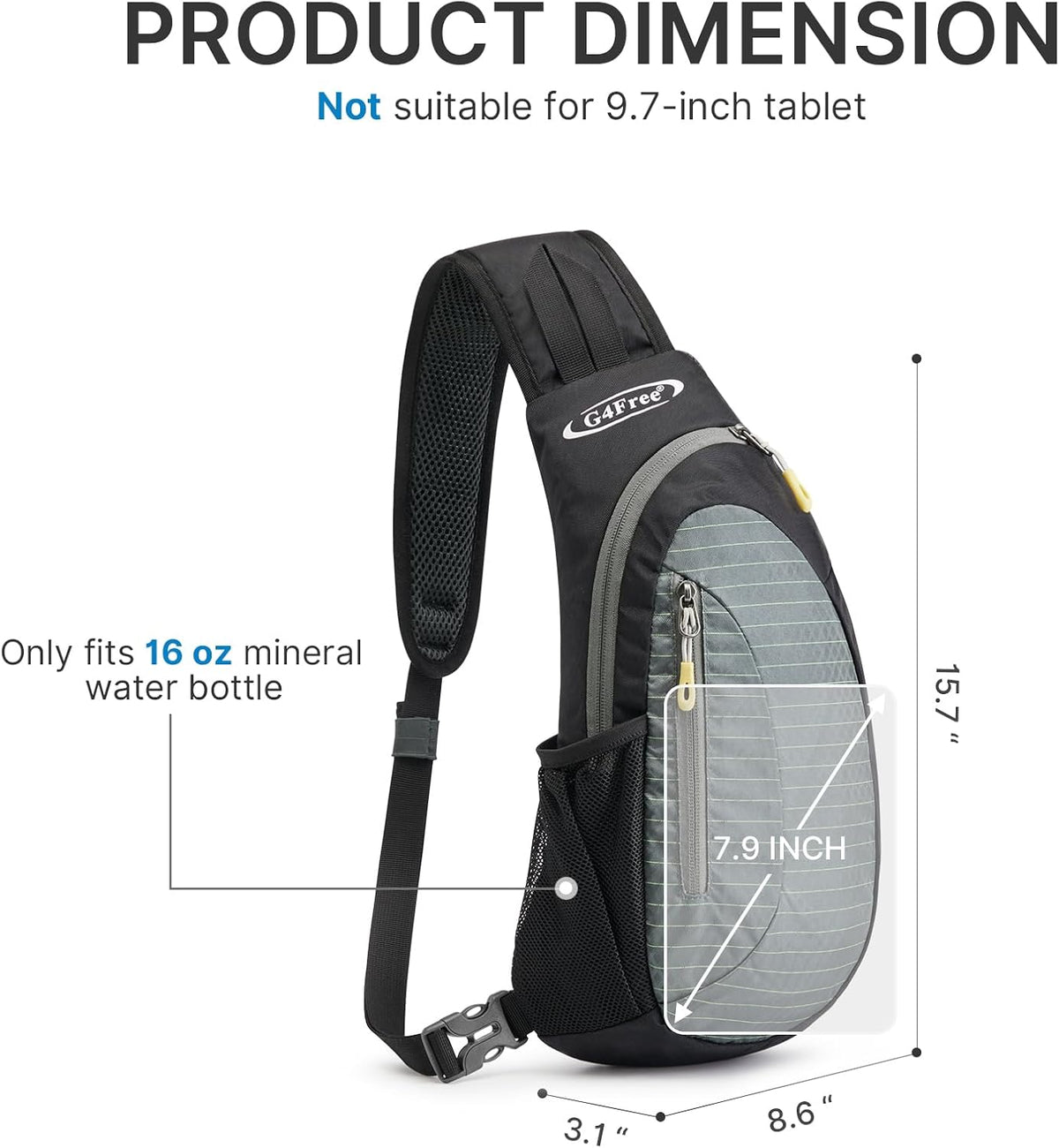 Small Shoulder Bag, Crossbody Bag, Crossbody Backpack, Anti-Theft Outdoor Backpack, Grey/Orange, S, Sling Backpacks | Durable Nylon Lightweight Sling Bag, Multi-Compartment, Adjustable Strap Chest Shoulder Bags Hiking Sports(Grey/Orange)
