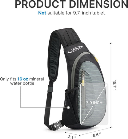 Small Shoulder Bag, Crossbody Bag, Crossbody Backpack, Anti-Theft Outdoor Backpack, Grey/Orange, S, Sling Backpacks | Durable Nylon Lightweight Sling Bag, Multi-Compartment, Adjustable Strap Chest Shoulder Bags Hiking Sports(Grey/Orange)