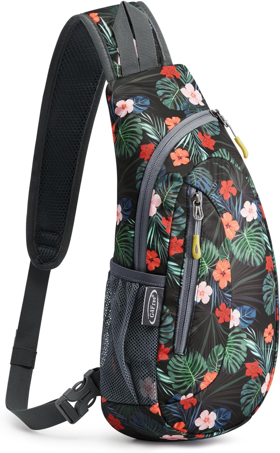 Small Shoulder Bag, Crossbody Bag, Crossbody Backpack, Anti-Theft Outdoor Backpack, Grey/Orange, S, Sling Backpacks | Durable Nylon Lightweight Sling Bag, Multi-Compartment, Adjustable Strap Chest Shoulder Bags Hiking Sports(Grey/Orange)