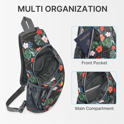 Small Shoulder Bag, Crossbody Bag, Crossbody Backpack, Anti-Theft Outdoor Backpack, Grey/Orange, S, Sling Backpacks | Durable Nylon Lightweight Sling Bag, Multi-Compartment, Adjustable Strap Chest Shoulder Bags Hiking Sports(Grey/Orange)