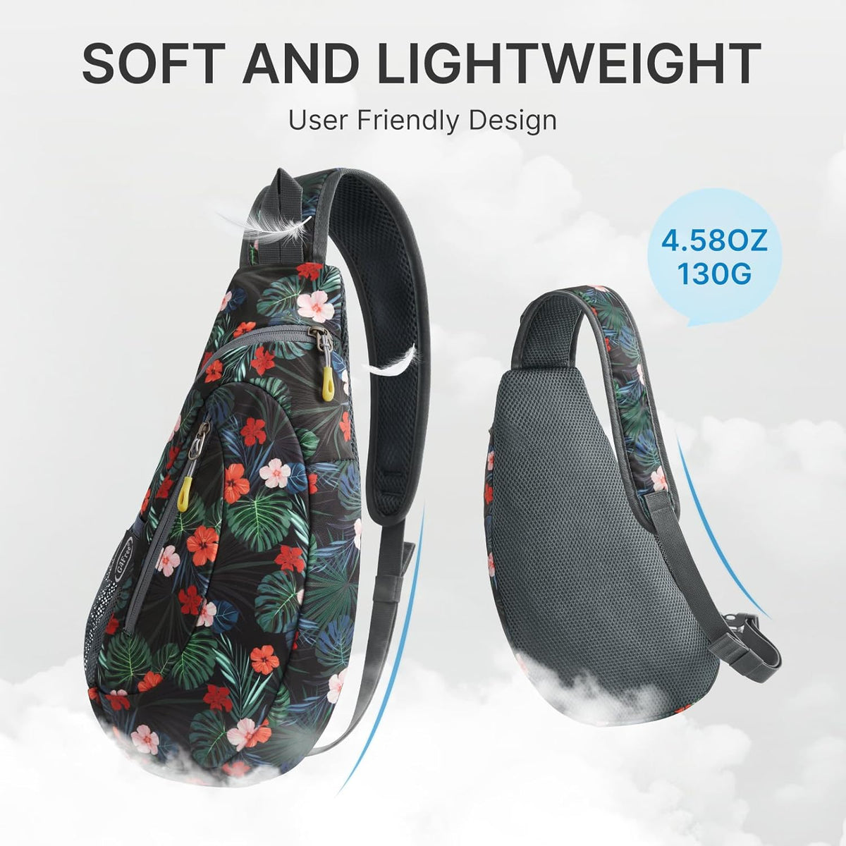 Small Shoulder Bag, Crossbody Bag, Crossbody Backpack, Anti-Theft Outdoor Backpack, Grey/Orange, S, Sling Backpacks | Durable Nylon Lightweight Sling Bag, Multi-Compartment, Adjustable Strap Chest Shoulder Bags Hiking Sports(Grey/Orange)