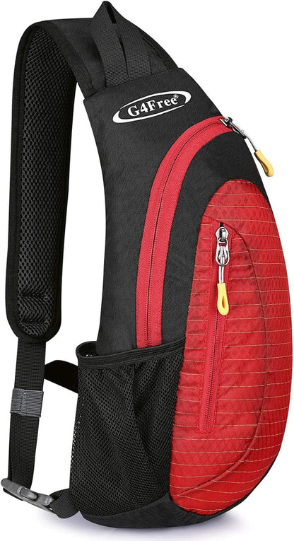 Small Shoulder Bag, Crossbody Bag, Crossbody Backpack, Anti-Theft Outdoor Backpack, Grey/Orange, S, Sling Backpacks | Durable Nylon Lightweight Sling Bag, Multi-Compartment, Adjustable Strap Chest Shoulder Bags Hiking Sports(Grey/Orange)
