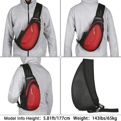 Small Shoulder Bag, Crossbody Bag, Crossbody Backpack, Anti-Theft Outdoor Backpack, Grey/Orange, S, Sling Backpacks | Durable Nylon Lightweight Sling Bag, Multi-Compartment, Adjustable Strap Chest Shoulder Bags Hiking Sports(Grey/Orange)