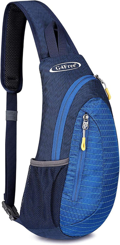 Small Shoulder Bag, Crossbody Bag, Crossbody Backpack, Anti-Theft Outdoor Backpack, Grey/Orange, S, Sling Backpacks | Durable Nylon Lightweight Sling Bag, Multi-Compartment, Adjustable Strap Chest Shoulder Bags Hiking Sports(Grey/Orange)
