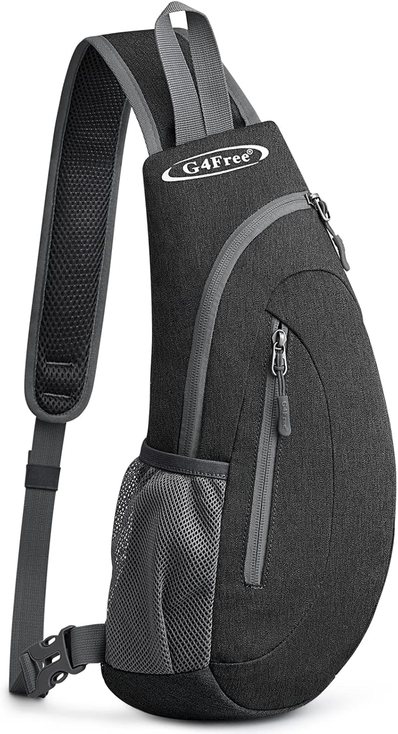 Small Shoulder Bag, Crossbody Bag, Crossbody Backpack, Anti-Theft Outdoor Backpack, Grey/Orange, S, Sling Backpacks | Durable Nylon Lightweight Sling Bag, Multi-Compartment, Adjustable Strap Chest Shoulder Bags Hiking Sports(Grey/Orange)