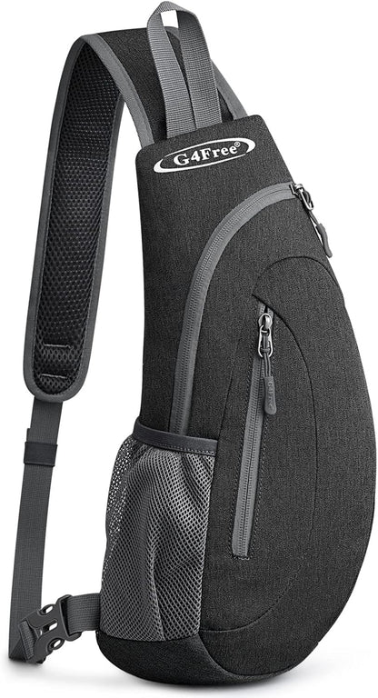 Small Shoulder Bag, Crossbody Bag, Crossbody Backpack, Anti-Theft Outdoor Backpack, Grey/Orange, S, Sling Backpacks | Durable Nylon Lightweight Sling Bag, Multi-Compartment, Adjustable Strap Chest Shoulder Bags Hiking Sports(Grey/Orange)