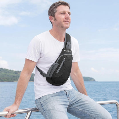 Small Shoulder Bag, Crossbody Bag, Crossbody Backpack, Anti-Theft Outdoor Backpack, Grey/Orange, S, Sling Backpacks | Durable Nylon Lightweight Sling Bag, Multi-Compartment, Adjustable Strap Chest Shoulder Bags Hiking Sports(Grey/Orange)