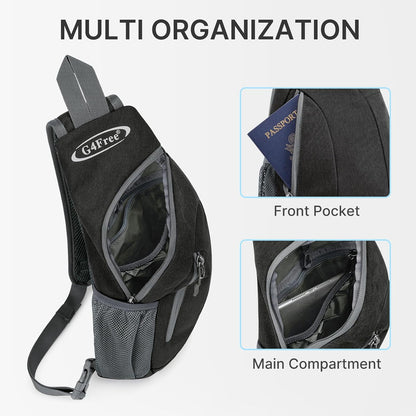 Small Shoulder Bag, Crossbody Bag, Crossbody Backpack, Anti-Theft Outdoor Backpack, Grey/Orange, S, Sling Backpacks | Durable Nylon Lightweight Sling Bag, Multi-Compartment, Adjustable Strap Chest Shoulder Bags Hiking Sports(Grey/Orange)