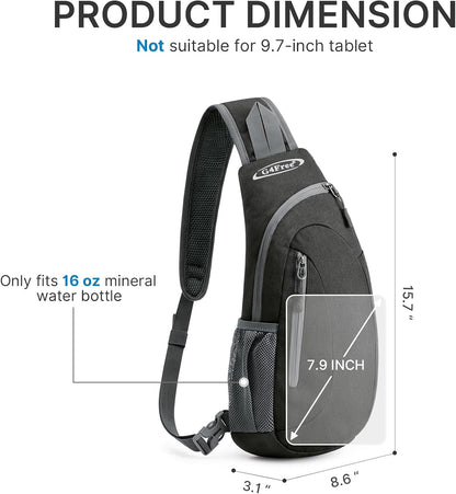Small Shoulder Bag, Crossbody Bag, Crossbody Backpack, Anti-Theft Outdoor Backpack, Grey/Orange, S, Sling Backpacks | Durable Nylon Lightweight Sling Bag, Multi-Compartment, Adjustable Strap Chest Shoulder Bags Hiking Sports(Grey/Orange)