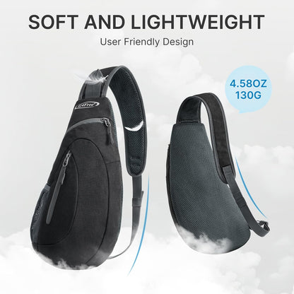 Small Shoulder Bag, Crossbody Bag, Crossbody Backpack, Anti-Theft Outdoor Backpack, Grey/Orange, S, Sling Backpacks | Durable Nylon Lightweight Sling Bag, Multi-Compartment, Adjustable Strap Chest Shoulder Bags Hiking Sports(Grey/Orange)