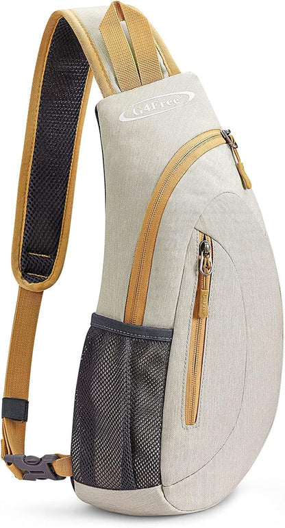 Small Shoulder Bag, Crossbody Bag, Crossbody Backpack, Anti-Theft Outdoor Backpack, Grey/Orange, S, Sling Backpacks | Durable Nylon Lightweight Sling Bag, Multi-Compartment, Adjustable Strap Chest Shoulder Bags Hiking Sports(Grey/Orange)