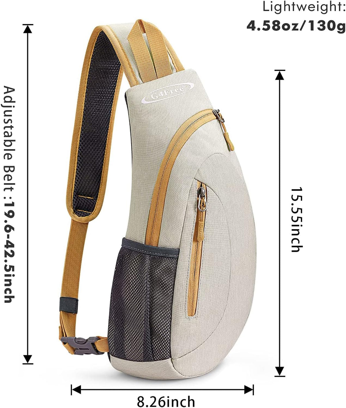 Small Shoulder Bag, Crossbody Bag, Crossbody Backpack, Anti-Theft Outdoor Backpack, Grey/Orange, S, Sling Backpacks | Durable Nylon Lightweight Sling Bag, Multi-Compartment, Adjustable Strap Chest Shoulder Bags Hiking Sports(Grey/Orange)