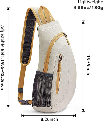 Small Shoulder Bag, Crossbody Bag, Crossbody Backpack, Anti-Theft Outdoor Backpack, Grey/Orange, S, Sling Backpacks | Durable Nylon Lightweight Sling Bag, Multi-Compartment, Adjustable Strap Chest Shoulder Bags Hiking Sports(Grey/Orange)