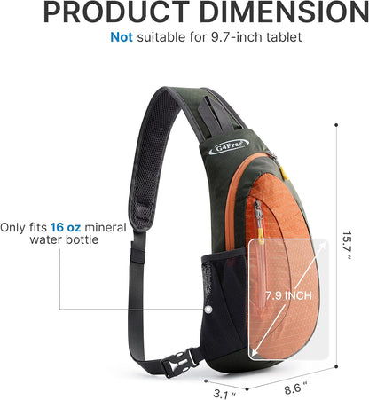 Small Shoulder Bag, Crossbody Bag, Crossbody Backpack, Anti-Theft Outdoor Backpack, Grey/Orange, S, Sling Backpacks | Durable Nylon Lightweight Sling Bag, Multi-Compartment, Adjustable Strap Chest Shoulder Bags Hiking Sports(Grey/Orange)