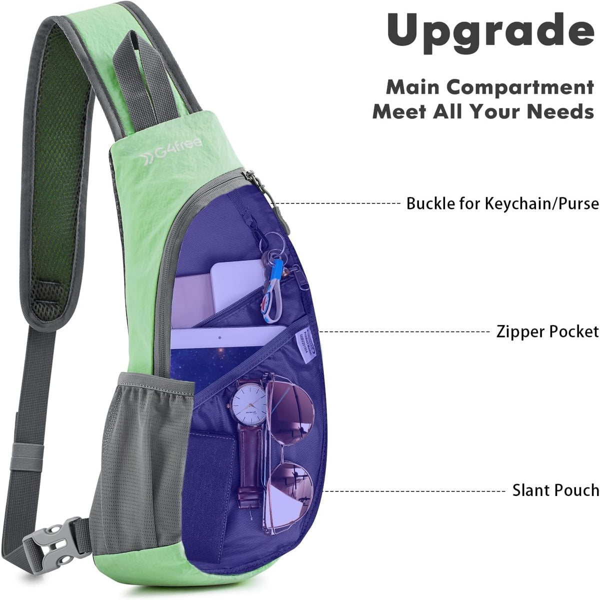 Small Shoulder Bag, Crossbody Bag, Crossbody Backpack, Anti-Theft Outdoor Backpack, Grey/Orange, S, Sling Backpacks | Durable Nylon Lightweight Sling Bag, Multi-Compartment, Adjustable Strap Chest Shoulder Bags Hiking Sports(Grey/Orange)