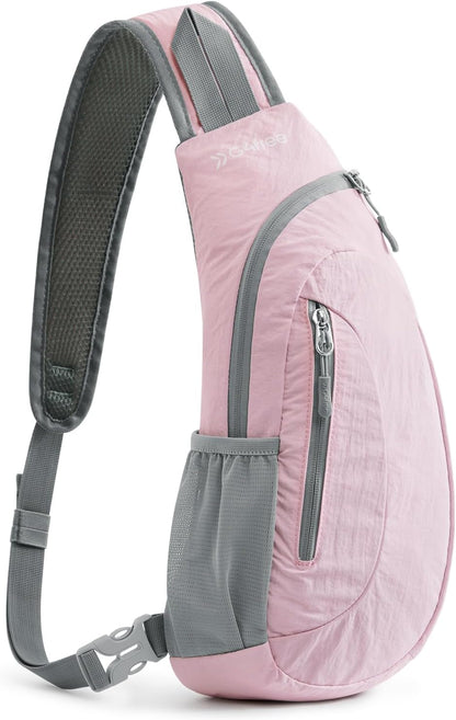 Small Shoulder Bag, Crossbody Bag, Crossbody Backpack, Anti-Theft Outdoor Backpack, Grey/Orange, S, Sling Backpacks | Durable Nylon Lightweight Sling Bag, Multi-Compartment, Adjustable Strap Chest Shoulder Bags Hiking Sports(Grey/Orange)
