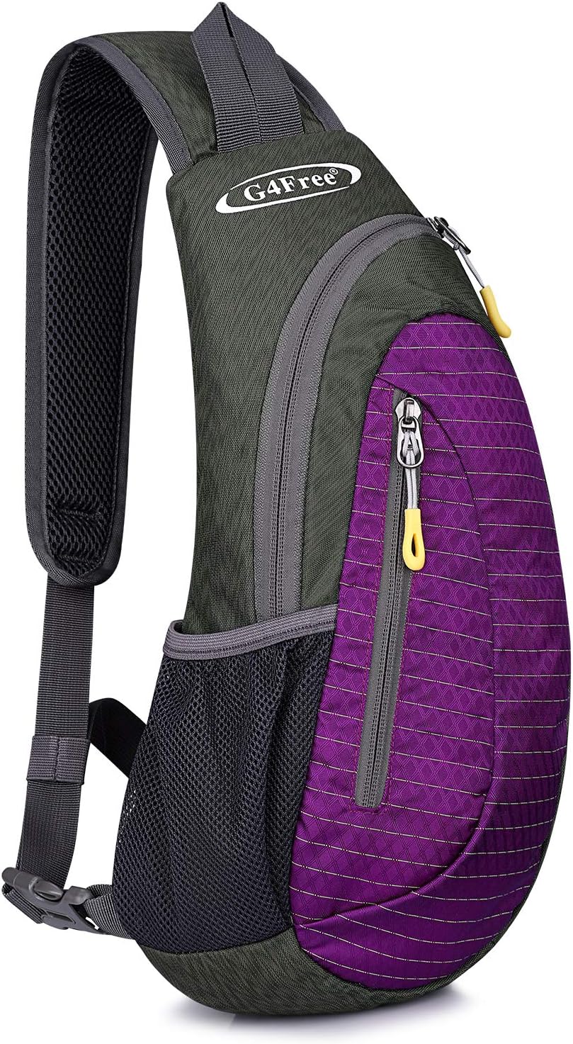 Small Shoulder Bag, Crossbody Bag, Crossbody Backpack, Anti-Theft Outdoor Backpack, Grey/Orange, S, Sling Backpacks | Durable Nylon Lightweight Sling Bag, Multi-Compartment, Adjustable Strap Chest Shoulder Bags Hiking Sports(Grey/Orange)
