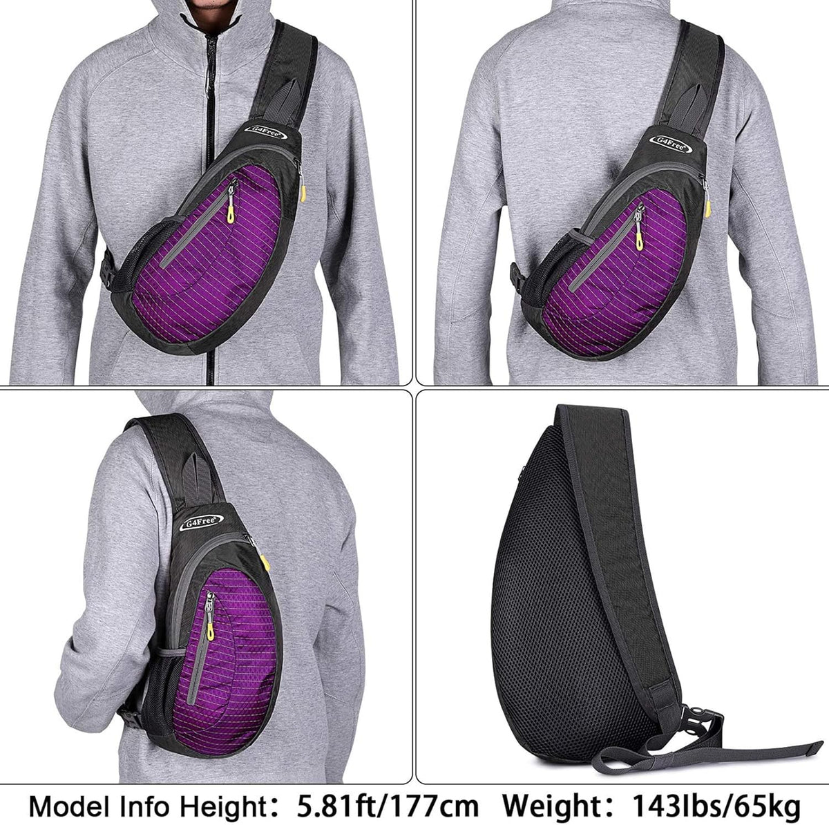 Small Shoulder Bag, Crossbody Bag, Crossbody Backpack, Anti-Theft Outdoor Backpack, Grey/Orange, S, Sling Backpacks | Durable Nylon Lightweight Sling Bag, Multi-Compartment, Adjustable Strap Chest Shoulder Bags Hiking Sports(Grey/Orange)