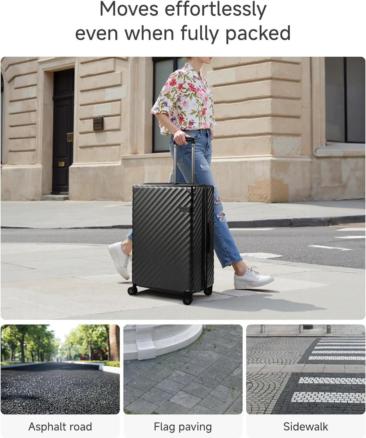 LUGGEX Carry On Luggage 22x14x9 Airline Approved, KVC Expandable Polycarbonate Hard Shell Suitcase for Travelling (EX-Core, Charcoal Metallic, 20 Inch, 40L-44L)