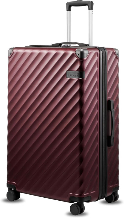 LUGGEX Carry On Luggage 22x14x9 Airline Approved, KVC Expandable Polycarbonate Hard Shell Suitcase for Travelling (EX-Core, Charcoal Metallic, 20 Inch, 40L-44L)