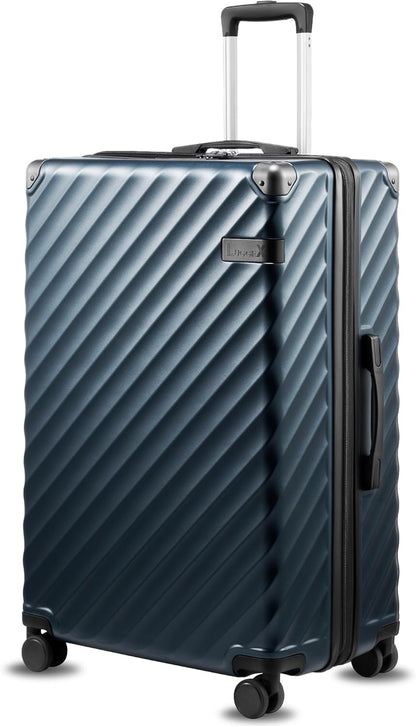 LUGGEX Carry On Luggage 22x14x9 Airline Approved, KVC Expandable Polycarbonate Hard Shell Suitcase for Travelling (EX-Core, Charcoal Metallic, 20 Inch, 40L-44L)