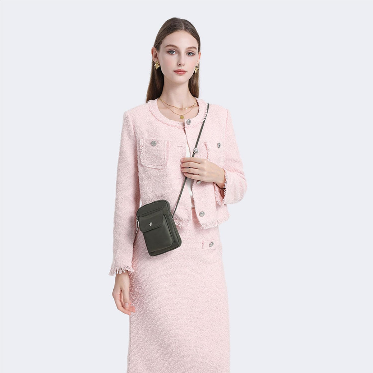 nylon Crossbody Lanyard Mobile Phone Bag Stylish Accessory With Adjustable Strap - Colors B