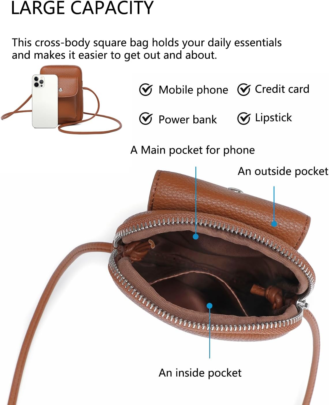 nylon Crossbody Lanyard Mobile Phone Bag Stylish Accessory With Adjustable Strap - Colors B