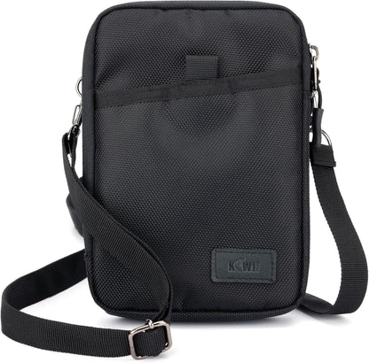 Travel Dual Phone Holster Waist Crossbody Bag Fits 4.5-6.7" Phone | dual zipper pockets, holds 2 phones, Belt crossbody carry, with Shoulder Strap for 4.5-6.8 Inch 17 16 15 Pro Max 26 S25 phone
