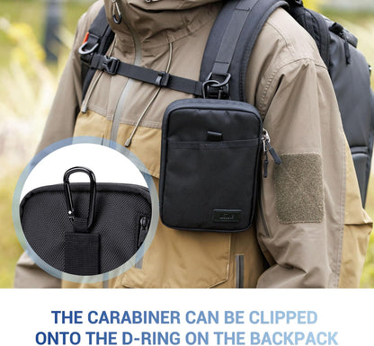 Travel Dual Phone Holster Waist Crossbody Bag Fits 4.5-6.7" Phone | dual zipper pockets, holds 2 phones, Belt crossbody carry, with Shoulder Strap for 4.5-6.8 Inch 17 16 15 Pro Max 26 S25 phone