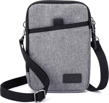 Travel Dual Phone Holster Waist Crossbody Bag Fits 4.5-6.7" Phone | dual zipper pockets, holds 2 phones, Belt crossbody carry, with Shoulder Strap for 4.5-6.8 Inch 17 16 15 Pro Max 26 S25 phone