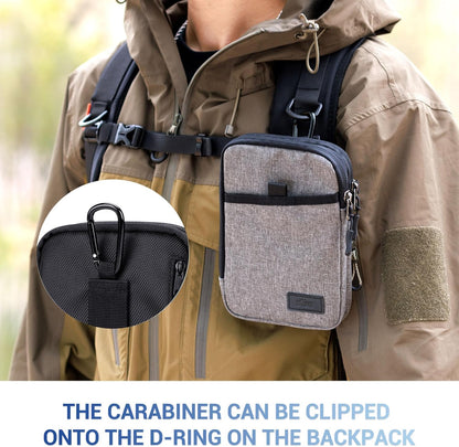 Travel Dual Phone Holster Waist Crossbody Bag Fits 4.5-6.7" Phone | dual zipper pockets, holds 2 phones, Belt crossbody carry, with Shoulder Strap for 4.5-6.8 Inch 17 16 15 Pro Max 26 S25 phone
