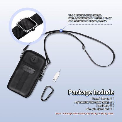 Travel Dual Phone Holster Waist Crossbody Bag Fits 4.5-6.7" Phone | dual zipper pockets, holds 2 phones, Belt crossbody carry, with Shoulder Strap for 4.5-6.8 Inch 17 16 15 Pro Max 26 S25 phone
