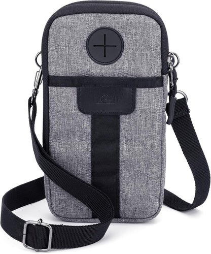 Travel Dual Phone Holster Waist Crossbody Bag Fits 4.5-6.7" Phone | dual zipper pockets, holds 2 phones, Belt crossbody carry, with Shoulder Strap for 4.5-6.8 Inch 17 16 15 Pro Max 26 S25 phone