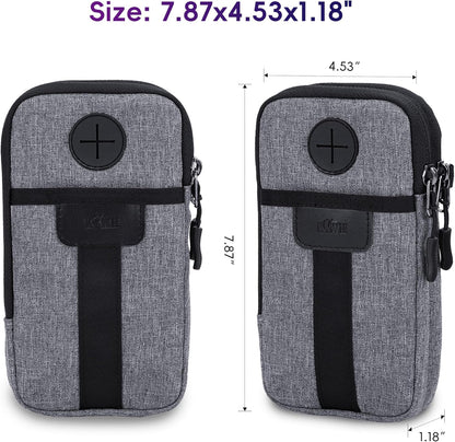 Travel Dual Phone Holster Waist Crossbody Bag Fits 4.5-6.7" Phone | dual zipper pockets, holds 2 phones, Belt crossbody carry, with Shoulder Strap for 4.5-6.8 Inch 17 16 15 Pro Max 26 S25 phone