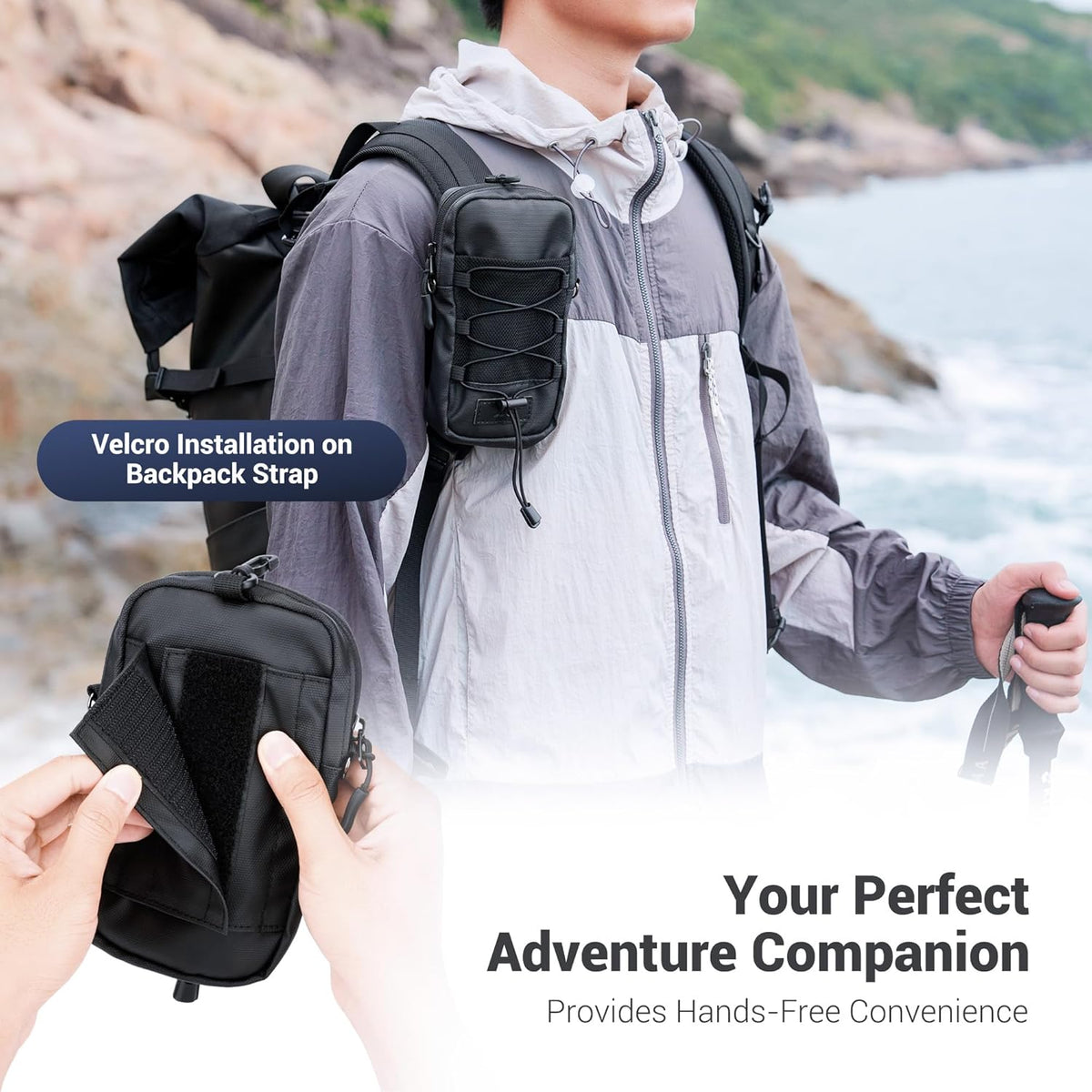 Travel Dual Phone Holster Waist Crossbody Bag Fits 4.5-6.7" Phone | dual zipper pockets, holds 2 phones, Belt crossbody carry, with Shoulder Strap for 4.5-6.8 Inch 17 16 15 Pro Max 26 S25 phone