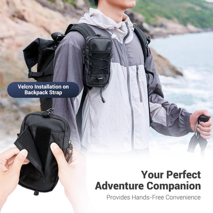 Travel Dual Phone Holster Waist Crossbody Bag Fits 4.5-6.7" Phone | dual zipper pockets, holds 2 phones, Belt crossbody carry, with Shoulder Strap for 4.5-6.8 Inch 17 16 15 Pro Max 26 S25 phone