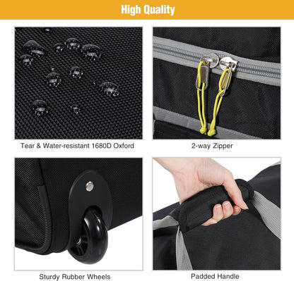 85L/120L/140L Foldable Duffle Bag with Wheels, Large Travel Duffel Bag