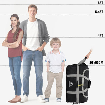 85L/120L/140L Foldable Duffle Bag with Wheels, Large Travel Duffel Bag