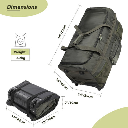 85L/120L/140L Foldable Duffle Bag with Wheels, Large Travel Duffel Bag