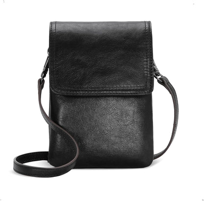 Rfid Blocking Small Crossbody Bag for Women Travel Classic Style | Genuine Leather，Adjustable Shoulder Strap,Fits 6.9" Phone,Anti-Theft Purse,Perfect for Daily Use and Weekend Travel